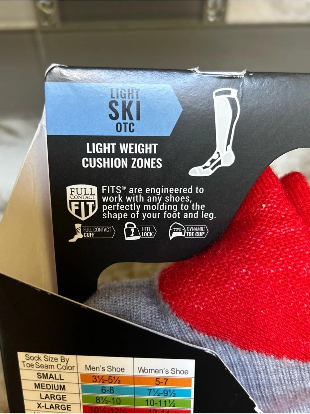 Merino Wool Lightweight Over The Calf Ski Socks FITS Sock Co Cushion XL or SMALL